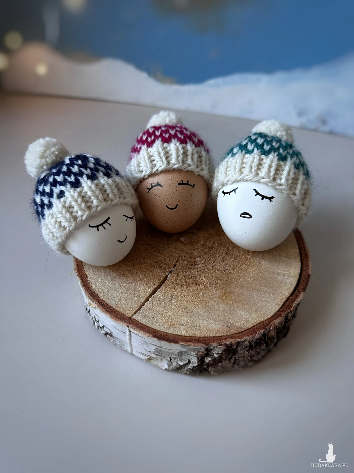 Czapeczki na jajka wielkanocne - zestaw 3 szt.